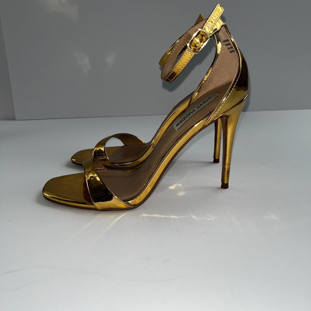 Steve Madden Kassandra Gold Heels 4” Size 8